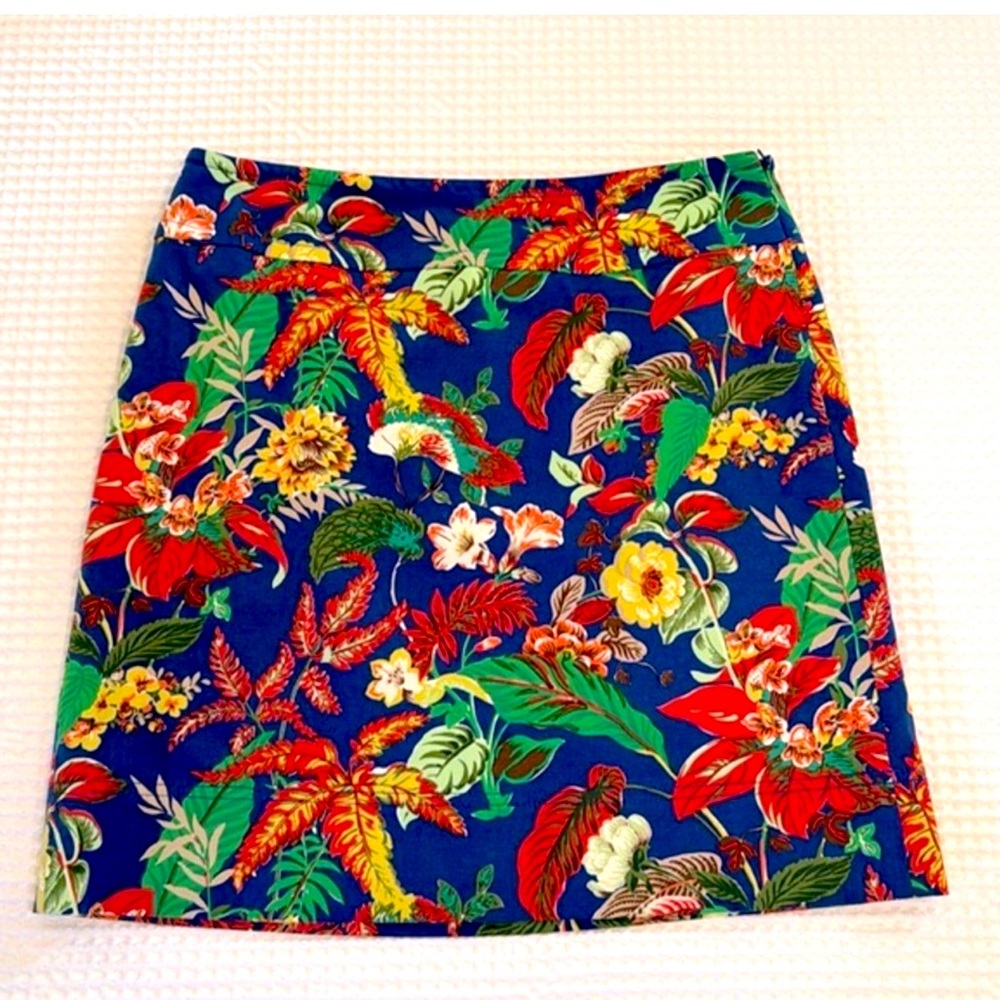 TALBOTS Womens Business Casual Office WorkWear Modest Mini Skirt SIZE 4 Blue Red